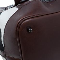 مملوكة مسبقًا حقيبة بربري لوري جلد و كانفاس بني ميغا تشيك 