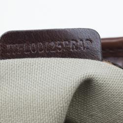 مملوكة مسبقًا حقيبة بربري لوري جلد و كانفاس بني ميغا تشيك 