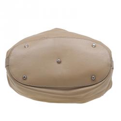 Pre Owned Burberry Beige Leather Bridle Tote