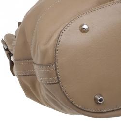 Pre Owned Burberry Beige Leather Bridle Tote