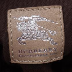Pre Owned Burberry Beige Leather Bridle Tote