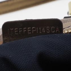 Pre Owned حقيبة يد بربري هاوس تشيك بولينج كانفاس حافة جلد ذهبي