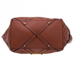 Pre Owned حقيبة بربري دينتون شوبر جلد بني