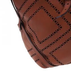 Pre Owned حقيبة بربري دينتون شوبر جلد بني