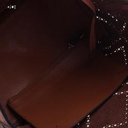 Pre Owned حقيبة بربري دينتون شوبر جلد بني