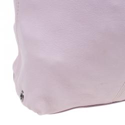 Pre Owned Burberry Pink Leather Drawstring Tote