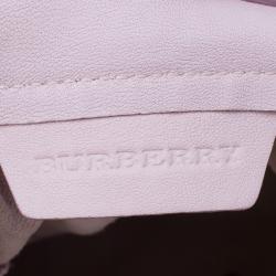 Pre Owned Burberry Pink Leather Drawstring Tote