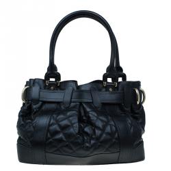 مملوكة مسبقًا حقيبة بربري بيتون جلد أسود مبطن