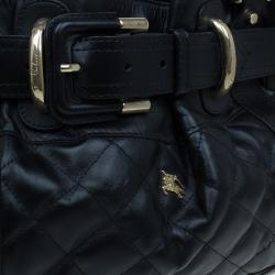 مملوكة مسبقًا حقيبة بربري بيتون جلد أسود مبطن