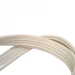 Pre Owned Burberry White Supernova Check Canvas Heart Chester Bowling Bag