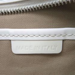 Pre Owned Burberry White Supernova Check Canvas Heart Chester Bowling Bag