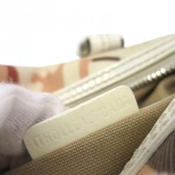 Pre Owned Burberry White Supernova Check Canvas Heart Chester Bowling Bag