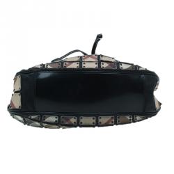 Pre Owned Burberry Black Nova Check Small Warrior Hobo