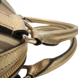 Pre Owned حقيبة يد بربري ثورنلي بولينغ كانفاس مقوى هاي ماركت صغيرة