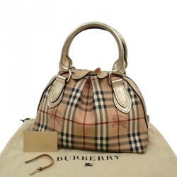 Pre Owned حقيبة يد بربري ثورنلي بولينغ كانفاس مقوى هاي ماركت صغيرة
