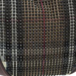 Pre Owned Burberry Brown Nova Check Canvas and Leather Studded Hoxton Hobo