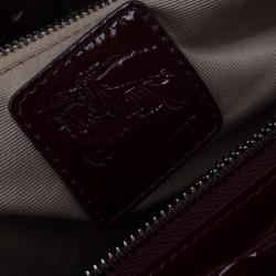 مملوكة مسبقًا حقيبة يد بربري نوفا سلينغ جلد لامع عنابي