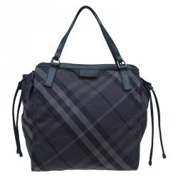 Burberry Black Nova Check Nylon Packable Tote