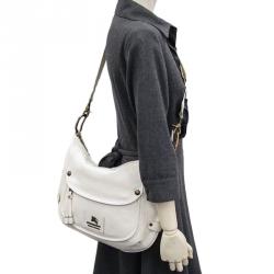 Burberry White Leather Messenger Bag