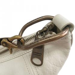 Burberry White Leather Messenger Bag