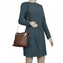 مملوكة مسبقًا حقيبة كروس بربري ليتل كراش كانفاس هاوس تشيك بني وجلد