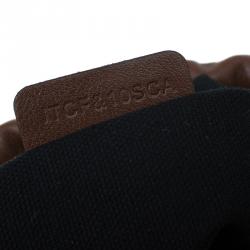 مملوكة مسبقًا حقيبة كروس بربري ليتل كراش كانفاس هاوس تشيك بني وجلد