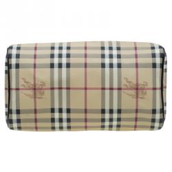 Pre Owned حقيبة يد بوسطن بربري كروهات كلاسيكية كانفاس مقوى بيج