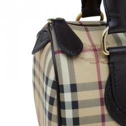 Pre Owned حقيبة يد بوسطن بربري كروهات كلاسيكية كانفاس مقوى بيج