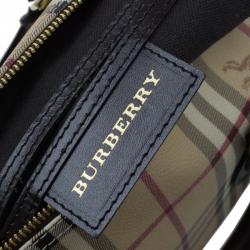 Pre Owned حقيبة يد بوسطن بربري كروهات كلاسيكية كانفاس مقوى بيج