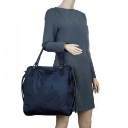 Pre Owned حقيبة شوبر بربري باكلاي نايلون أزرق كحلي