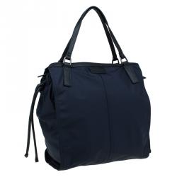 Pre Owned حقيبة شوبر بربري باكلاي نايلون أزرق كحلي