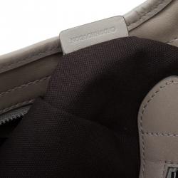 Pre Owned Burberry Grey Nova Check Coated Canvas Small Brooklyn Hobo