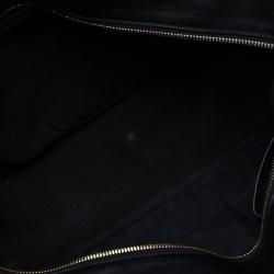 مملوكة مسبقًا Burberry Black Leather Bridle House Check Canvas Satchel