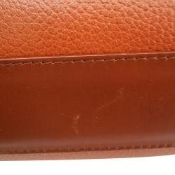 Pre Owned Burberry Brown Pebbled Leather Vintage Top Handle Bag