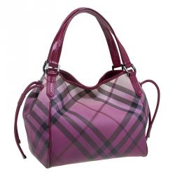 مملوكة مسبقًا  Burberry Purple Ombre Nova Check Coated Canvas Bilmore Tote