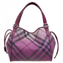 مملوكة مسبقًا  Burberry Purple Ombre Nova Check Coated Canvas Bilmore Tote