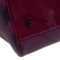 م�ملوكة مسبقًا  Burberry Purple Ombre Nova Check Coated Canvas Bilmore Tote