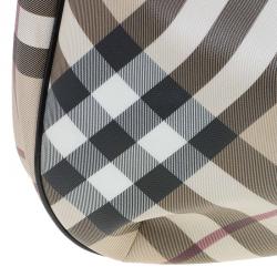 Pre Owned Burberry Beige Supernova Coated Canvas Barton Hobo