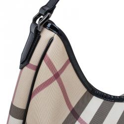 Pre Owned Burberry Beige Supernova Coated Canvas Barton Hobo