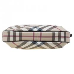 Pre Owned Burberry Beige Supernova Coated Canvas Barton Hobo