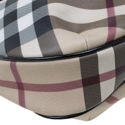 Pre Owned Burberry Beige Supernova Coated Canvas Barton Hobo