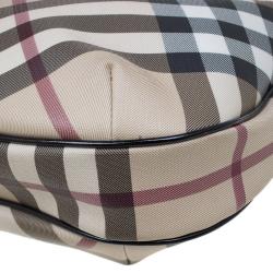 Pre Owned Burberry Beige Supernova Coated Canvas Barton Hobo