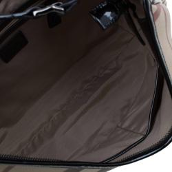Pre Owned Burberry Beige Supernova Coated Canvas Barton Hobo
