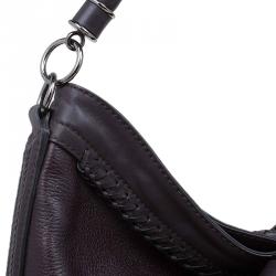 Pre Owned Burberry Brown Leather Tassel Hobo