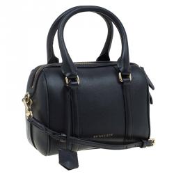 Pre Owned Burberry Black Leather Small Alchester Bowling Bag
