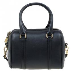Pre Owned Burberry Black Leather Small Alchester Bowling Bag