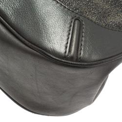 Pre Owned Burberry Grey Canvas Medium Shimmer Check Fairby Hobo