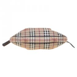 Pre Owned Burberry Beige/Brown Classic Check Small Brooklyn Hobo
