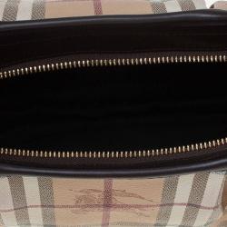 Pre Owned Burberry Beige/Brown Classic Check Small Brooklyn Hobo