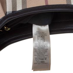 Pre Owned Burberry Beige/Brown Classic Check Small Brooklyn Hobo